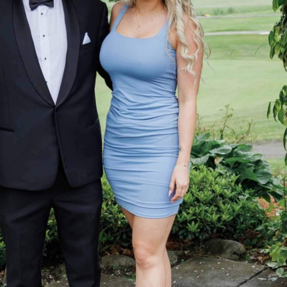 Blue midi dress